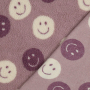 Tissu sherpa peluche teddy Smiley, mauve