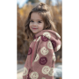 Tissu sherpa peluche teddy Smiley, mauve
