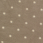 Tissu sherpa peluche teddy brodé léger, taupe