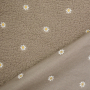 Tissu sherpa peluche teddy brodé léger, taupe