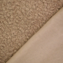 Tissu sherpa peluche teddy uni, beige foncé