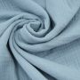 Tissu triple gaze de coton, gris bleu