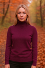 Viskose Feinrippjersey Brushed, weinrot