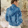 Viscose linnen batik, blauw