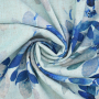Viscose Linnen bloemranken, blauw