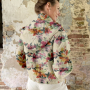 Viscose Linnen bloemranken, naturel