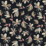 Viscose Linnen Flora, zwart
