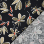 Viscose Linnen Flora, zwart