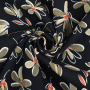 Viscose Linnen Flora, zwart