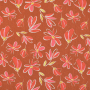Viscose Linnen Flora, terracotta