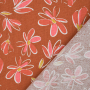 Viscose Linnen Flora, terracotta