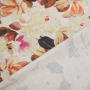 Tissu lin viscose Fleurs Flower Love, terracotta