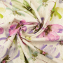Viscose Linnen flowers, naturel