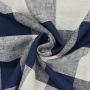 Viscose Linnen Karo, donkerblauw