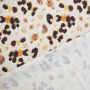 Tissu crêpe viscose lin Léopard Animal Skin, beige