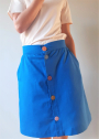 Viscose linnen mix uni, blauw