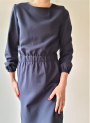 Viscose linnen mix uni, marineblauw