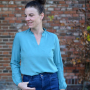 Viscose linnen mix uni, turquoise