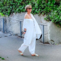 Viscose linen mix plain, white