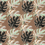 Viscose linnen Monstera Leaves, bruin