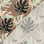 Viscose linnen Monstera Leaves, bruin