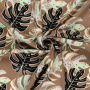 Viscose linnen Monstera Leaves, bruin