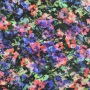 Tissu lin viscose Fleur Pensée, noir