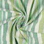 Tissu lin viscose rayé, vert foncé