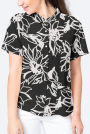 Tissu lin viscose Fleurs de tournesol Sunflowers, noir