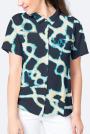 Viscose Mix Abstract, navy blue