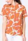 Viscose Mix Abstract, orange