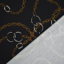 Tissu jersey viscose mélangé Chaînes Chains, noir