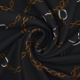 Tissu jersey viscose mélangé Chaînes Chains, noir