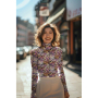 Viscose mix jersey dreamflowers, lichtbruin