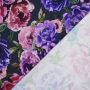 Tissu jersey viscose mélangée Fleurs Flowers garden, bleu marine