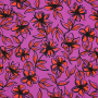 Viscose mix jersey Flower Lines, berry