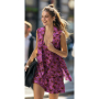 Viscose mix jersey Flower Lines, berry
