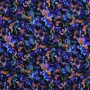 Tissu jersey viscose mélangé Fleurs Flowers, noir