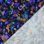 Tissu jersey viscose mélangé Fleurs Flowers, noir