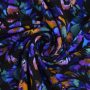 Tissu jersey viscose mélangé Fleurs Flowers, noir