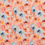 Viscose Popeline beautiful flowers, lichtoranje