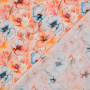 Viscose Popeline beautiful flowers, lichtoranje