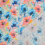 Viscose Popeline beautiful flowers, turquoise