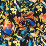 Viscose poplin flower dream, navy blue