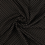 Tissu viscose popeline à pois Mini, noir