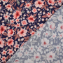 Viscose Popeline lovely flowers, marineblauw