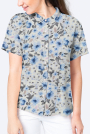 Viscose poplin lovely flowers, off-white