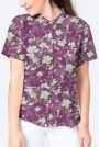 Viscose poplin roses, berry
