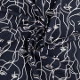 Tissu viscose popeline Visage abstrait Silhouette, bleu marine