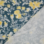 Viscose poplin wildflowers, dark teal